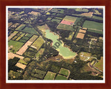 Aerial image of [4258] Goose Lake in Hillsdale, MI with Cherry Wood frame