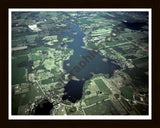 Aerial image of [4264] Marble Lake in Branch, MI with Black Wood frame