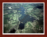 Aerial image of [4264] Marble Lake in Branch, MI with Cherry Wood frame