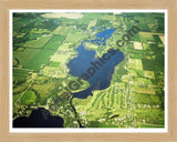 Aerial image of [4265] Morrison Lake in Branch, MI with Natural Wood frame