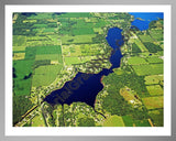 Aerial image of [4267] Middle, Archer, & Bartholomew Lake in Branch, MI with Silver Metal frame