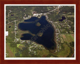 Aerial image of [4268] Evans Lake in Lenawee, MI with Cherry Wood frame