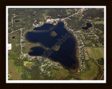 Aerial image of [4268] Evans Lake in Lenawee, MI with Black Wood frame