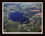 Aerial image of [4271] Cedar Lake in Livingston, MI with Black Wood frame