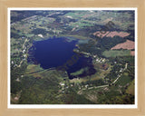 Aerial image of [4271] Cedar Lake in Livingston, MI with Natural Wood frame