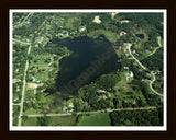 Aerial image of [4274] Beach Lake in Livingston, MI with Black Wood frame