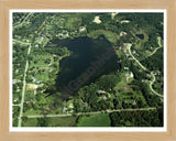 Aerial image of [4274] Beach Lake in Livingston, MI with Natural Wood frame