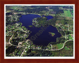 Aerial image of [4277] Lake Victoria in Clinton, MI with Cherry Wood frame