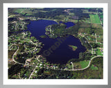 Aerial image of [4277] Lake Victoria in Clinton, MI with Silver Metal frame