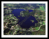 Aerial image of [4277] Lake Victoria in Clinton, MI with Black Metal frame