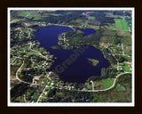 Aerial image of [4277] Lake Victoria in Clinton, MI with Black Wood frame