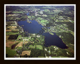 Aerial image of [4282] Shinanguag Lake in Genesee, MI with Black Wood frame