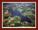 Aerial image of [4282] Shinanguag Lake in Genesee, MI with Cherry Wood frame