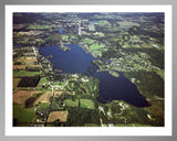 Aerial image of [4282] Shinanguag Lake in Genesee, MI with Silver Metal frame