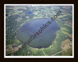 Aerial image of [4283] Round Lake in Mason, MI with Black Wood frame