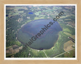 Aerial image of [4283] Round Lake in Mason, MI with Natural Wood frame