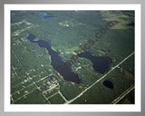 Aerial image of [4287] Long Lake & Emerson Lake in Mason, MI with Silver Metal frame