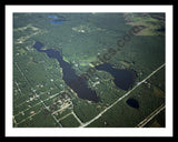 Aerial image of [4287] Long Lake & Emerson Lake in Mason, MI with Black Metal frame