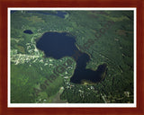 Aerial image of [4288] Ford Lake in Mason, MI with Cherry Wood frame