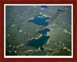 Aerial image of [4292] Emerald Lake & Sylvan Lake in Newaygo, MI with Cherry Wood frame