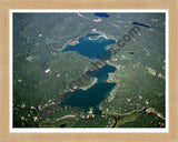 Aerial image of [4292] Emerald Lake & Sylvan Lake in Newaygo, MI with Natural Wood frame