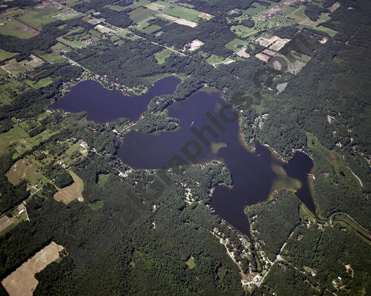 Aerial image of [4293] Kimball Lake & Pickerel Lake in Newaygo, MI with No frame