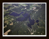 Aerial image of [4293] Kimball Lake & Pickerel Lake in Newaygo, MI with Black Wood frame