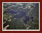 Aerial image of [4293] Kimball Lake & Pickerel Lake in Newaygo, MI with Cherry Wood frame