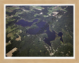 Aerial image of [4293] Kimball Lake & Pickerel Lake in Newaygo, MI with Natural Wood frame