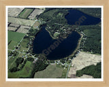 Aerial image of [4298] Baptist Lake in Newaygo, MI with Natural Wood frame