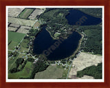 Aerial image of [4298] Baptist Lake in Newaygo, MI with Cherry Wood frame