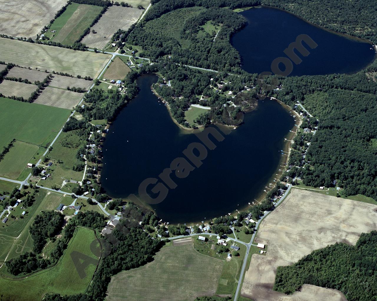 Aerial image of [4298] Baptist Lake in Newaygo, MI with No frame