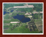 Aerial image of [42] Bass Lake (Richland Twp) in Montcalm, MI with Cherry Wood frame