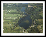 Aerial image of [4309] McKane Lake in Genesee, MI with Black Metal frame