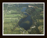 Aerial image of [4309] McKane Lake in Genesee, MI with Black Wood frame