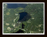 Aerial image of [4312] Banks Lake in Kent, MI with Black Wood frame