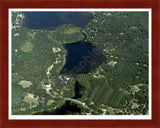 Aerial image of [4312] Banks Lake in Kent, MI with Cherry Wood frame