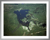 Aerial image of [4324] Doc and Tom Lake in Clare, MI with Silver Metal frame