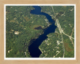 Aerial image of [4325] Lake George in Clare, MI with Natural Wood frame