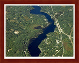 Aerial image of [4325] Lake George in Clare, MI with Cherry Wood frame