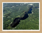 Aerial image of [4326] Long Lake in Clare, MI with Natural Wood frame