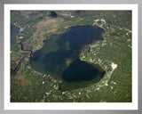 Aerial image of [4337] Blue Lake in Mecosta, MI with Silver Metal frame