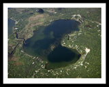 Aerial image of [4337] Blue Lake in Mecosta, MI with Black Metal frame