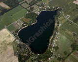 Aerial image of [4339] Cowden Lake in Montcalm, MI with Canvas Wrap frame