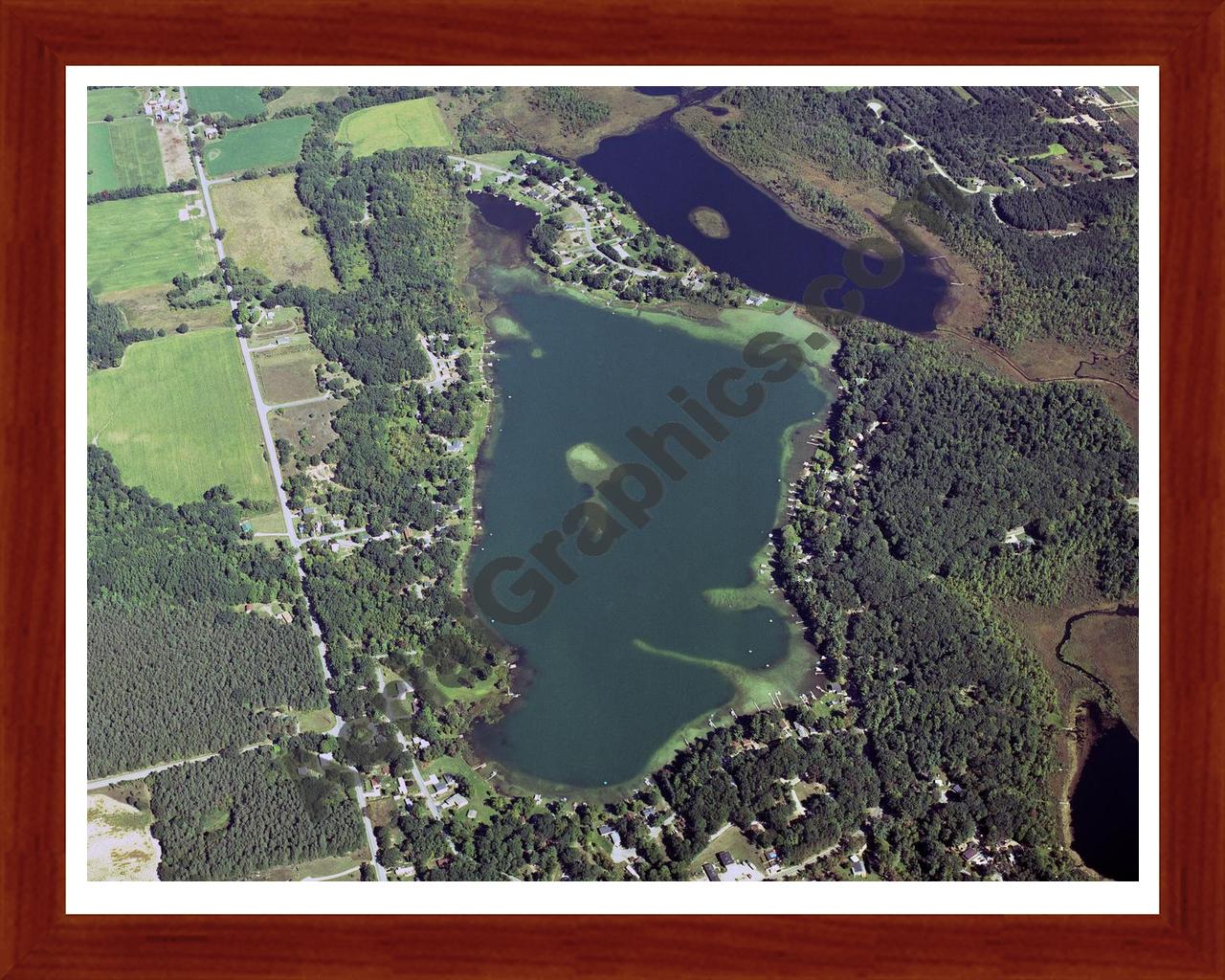 Aerial image of [4341] Maston Lake in Kent, MI with Cherry Wood frame