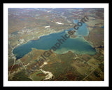 Aerial image of [4358] Crooked  Lake in Emmet, MI with Black Metal frame