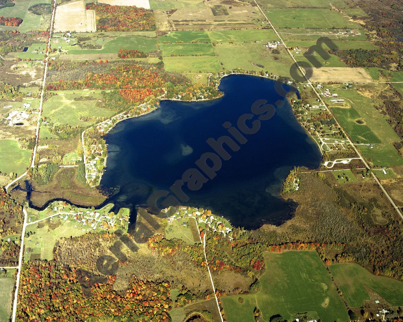 Aerial image of [4362] Big Lake in Osceola, MI with No frame