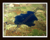 Aerial image of [4362] Big Lake in Osceola, MI with Black Wood frame