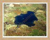 Aerial image of [4362] Big Lake in Osceola, MI with Natural Wood frame