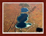 Aerial image of [4366] Blue Lakes (Fall) in Kalkaska, MI with Cherry Wood frame